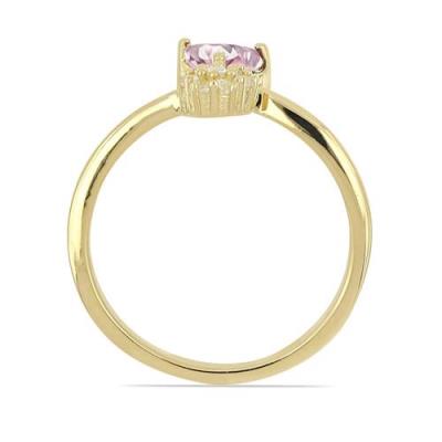 BUY NATURAL PINK AMETHYST GEMSTONE CLASSIC RING IN STERLING SILVER